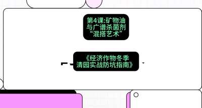 第4节：【替代方案】矿物油与广谱杀菌剂的&ldquo;混搭艺术&rdquo;，课程：《经济作物冬季清园&middot;实战防坑指南》#识农AI