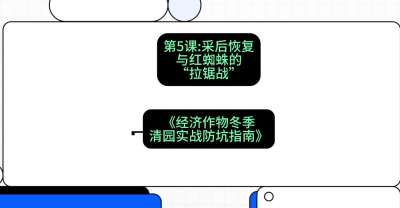 第5节：【柑橘清园】采后恢复与红蜘蛛的&ldquo;拉锯战&rdquo;，课程：《经济作物冬季清园&middot;实战防坑指南》#识农AI